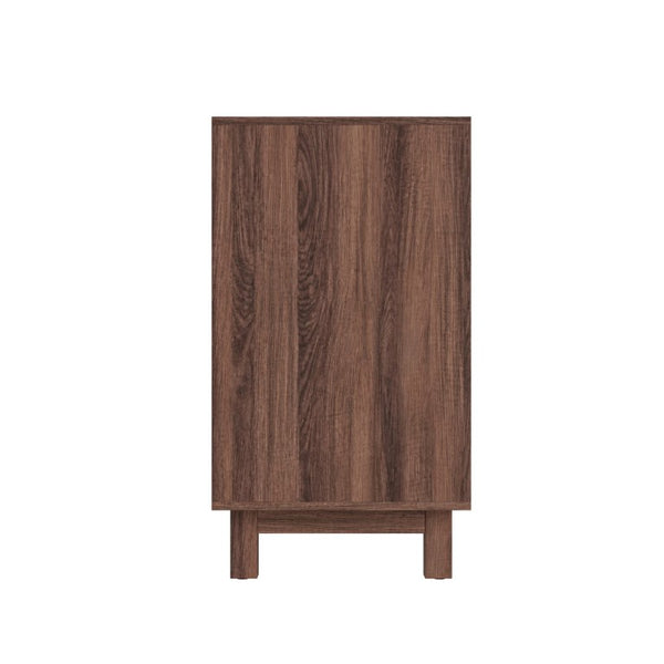 English Elm Modern Fluted Six Drawer Dresser Engineered Wood Storage Chest for Bedroom or Entryway Walnut Brown N739C000005D