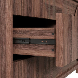 English Elm Modern Fluted Six Drawer Dresser Engineered Wood Storage Chest for Bedroom or Entryway Walnut Brown N739C000005D