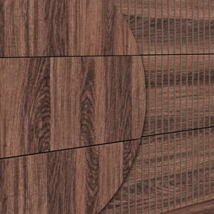 English Elm Modern Fluted Six Drawer Dresser Engineered Wood Storage Chest for Bedroom or Entryway Walnut Brown N739C000005D