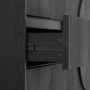 English Elm Modern Fluted Six Drawer Dresser Engineered Wood Storage Chest for Bedroom or Entryway Dark Gray N739C000005E
