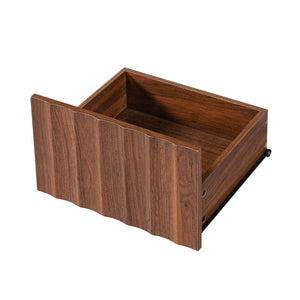 English Elm Mid Century Fluted 8 Drawer Dresser with Push Open Design and Solid Wood Legs Walnut Brown N739SC00003N