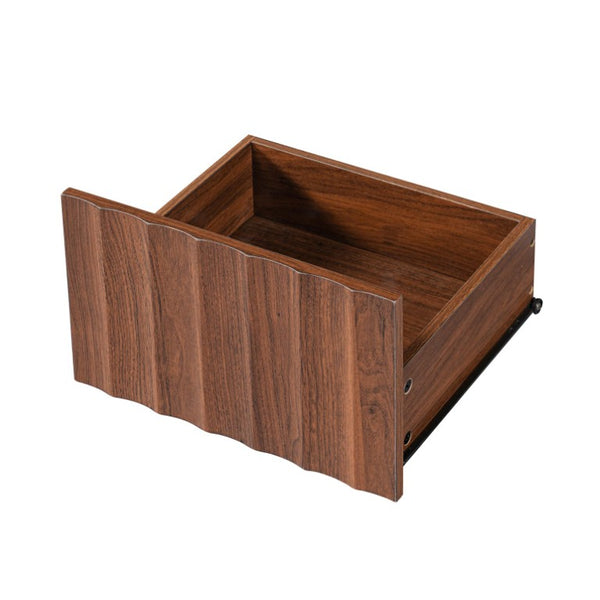 English Elm Mid Century Fluted 8 Drawer Dresser with Push Open Design and Solid Wood Legs Walnut Brown N739SC00003N