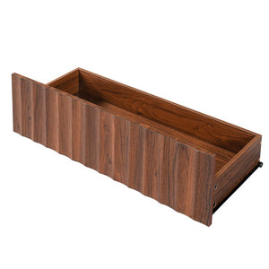 English Elm Mid Century Fluted 8 Drawer Dresser with Push Open Design and Solid Wood Legs Walnut Brown N739SC00003N