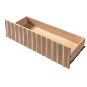 English Elm Mid Century Fluted 8 Drawer Dresser with Push Open Design and Solid Wood Legs Oak N739SC00003T