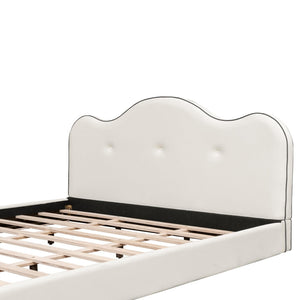 English Elm King Velvet Platform Bed Foam Cushioned Headboard with Hand Stitched Tailored Rails N7500002402A