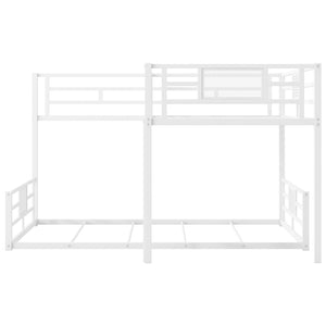 English Elm L-shaped Metal Twin Over Full Bunk Bed White Steel Frame Kids Guest Room Saver N750P196510K