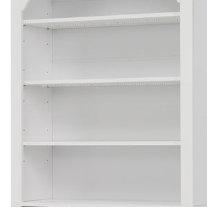 English Elm Tall Arched LED Bookcase with Adjustable Open Shelves and Lower Cabinet for Home Office White N751P455898K