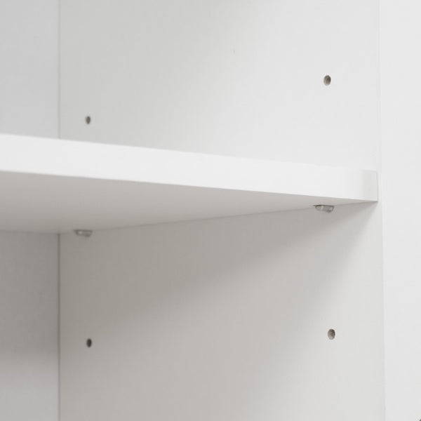 English Elm Large Two-Tone Walnut Bookcase with Enclosed Cabinets Drawers and Open Display Shelving N751S488901K
