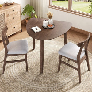 English Elm Triangular Corner Side Table with Rubberwood Legs and MDF Top for Modern Living Rooms Brown N752P367429D