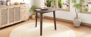 English Elm Triangular Corner Side Table with Rubberwood Legs and MDF Top for Modern Living Rooms Brown N752P367429D
