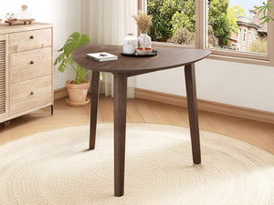 English Elm Triangular Corner Side Table with Rubberwood Legs and MDF Top for Modern Living Rooms Brown N752P367429D
