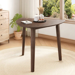 English Elm Triangular Corner Side Table with Rubberwood Legs and MDF Top for Modern Living Rooms Brown N752P367429D