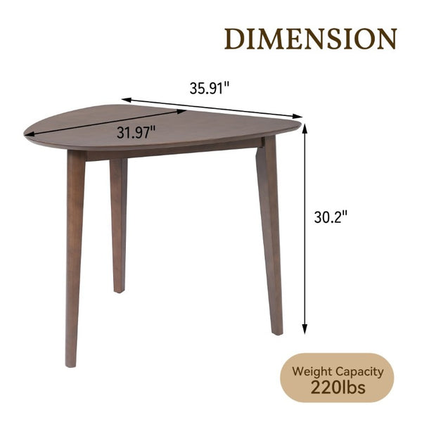 English Elm Triangular Corner Side Table with Rubberwood Legs and MDF Top for Modern Living Rooms Brown N752P367429D