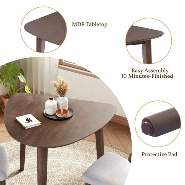 English Elm Triangular Corner Side Table with Rubberwood Legs and MDF Top for Modern Living Rooms Brown N752P367429D