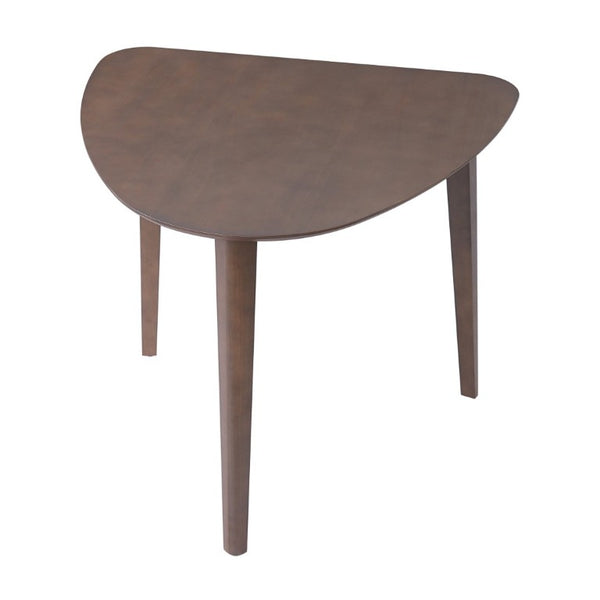 English Elm Triangular Corner Side Table with Rubberwood Legs and MDF Top for Modern Living Rooms Brown N752P367429D