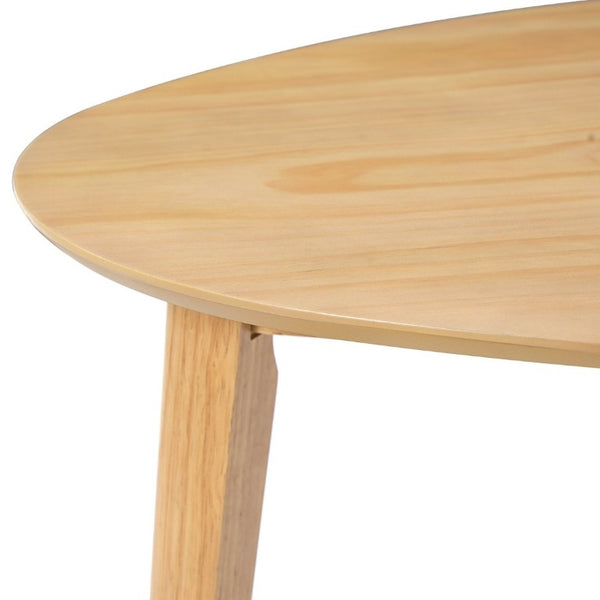 English Elm Triangular Corner Side Table with Rubberwood Legs and MDF Top for Modern Living Rooms Natural N752P367429N