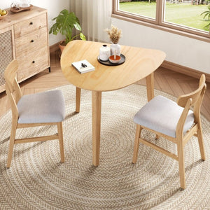 English Elm Triangular Corner Side Table with Rubberwood Legs and MDF Top for Modern Living Rooms Natural N752P367429N