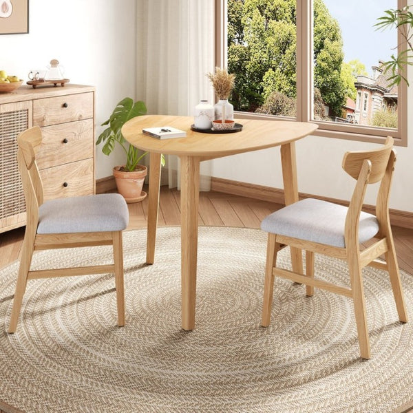 English Elm Triangular Corner Side Table with Rubberwood Legs and MDF Top for Modern Living Rooms Natural N752P367429N