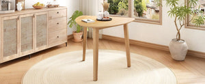 English Elm Triangular Corner Side Table with Rubberwood Legs and MDF Top for Modern Living Rooms Natural N752P367429N