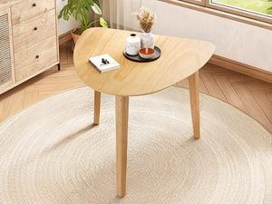 English Elm Triangular Corner Side Table with Rubberwood Legs and MDF Top for Modern Living Rooms Natural N752P367429N