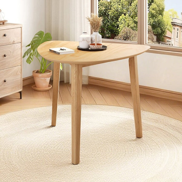 English Elm Triangular Corner Side Table with Rubberwood Legs and MDF Top for Modern Living Rooms Natural N752P367429N
