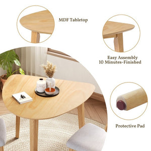 English Elm Triangular Corner Side Table with Rubberwood Legs and MDF Top for Modern Living Rooms Natural N752P367429N