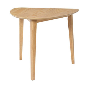 English Elm Triangular Corner Side Table with Rubberwood Legs and MDF Top for Modern Living Rooms Natural N752P367429N