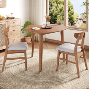 English Elm Triangular Corner Side Table with Rubberwood Legs and MDF Top for Modern Living Rooms Light Brown N752P367429P