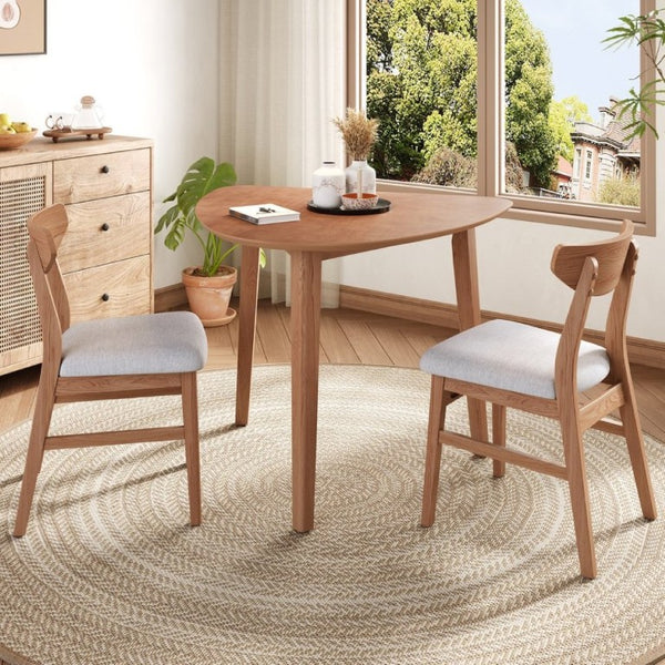 English Elm Triangular Corner Side Table with Rubberwood Legs and MDF Top for Modern Living Rooms Light Brown N752P367429P