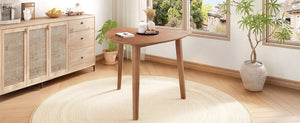 English Elm Triangular Corner Side Table with Rubberwood Legs and MDF Top for Modern Living Rooms Light Brown N752P367429P