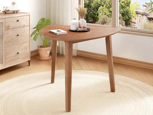 English Elm Triangular Corner Side Table with Rubberwood Legs and MDF Top for Modern Living Rooms Light Brown N752P367429P