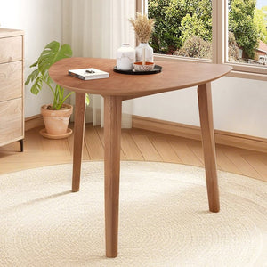 English Elm Triangular Corner Side Table with Rubberwood Legs and MDF Top for Modern Living Rooms Light Brown N752P367429P