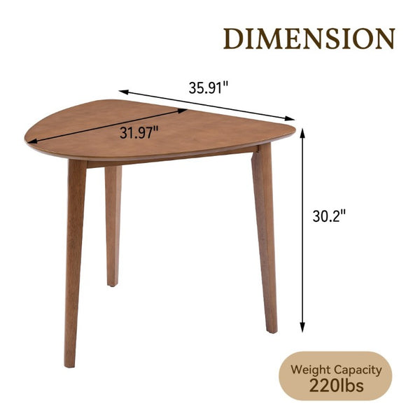English Elm Triangular Corner Side Table with Rubberwood Legs and MDF Top for Modern Living Rooms Light Brown N752P367429P