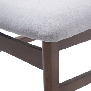 English Elm Set of 2 Scandinavian Dining Chairs Solid Rubberwood Frame Gray Padded Fabric Seat Brown N752P367430D