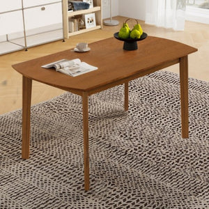 English Elm Mid Century Rectangular Dining Table Solid Rubberwood Legs Seats Four Modern Kitchen N752P469078D