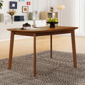 English Elm Mid Century Rectangular Dining Table Solid Rubberwood Legs Seats Four Modern Kitchen N752P469078D