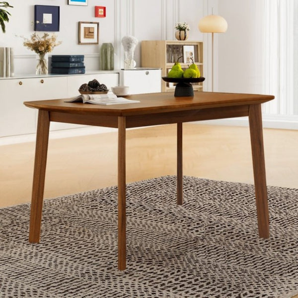 English Elm Mid Century Rectangular Dining Table Solid Rubberwood Legs Seats Four Modern Kitchen N752P469078D