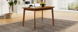 English Elm Mid Century Rectangular Dining Table Solid Rubberwood Legs Seats Four Modern Kitchen N752P469078D