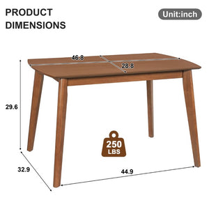 English Elm Mid Century Rectangular Dining Table Solid Rubberwood Legs Seats Four Modern Kitchen N752P469078D