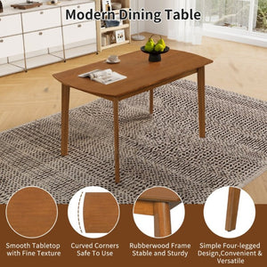 English Elm Mid Century Rectangular Dining Table Solid Rubberwood Legs Seats Four Modern Kitchen N752P469078D