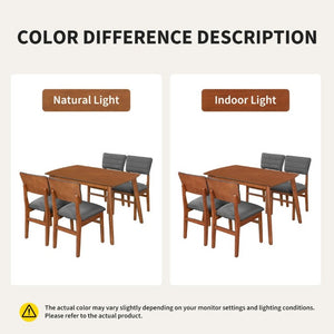 English Elm Mid Century Rectangular Dining Table Solid Rubberwood Legs Seats Four Modern Kitchen N752P469078D