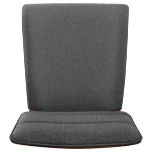 English Elm Upholstered Mid-Century Dining Chairs Set of 4 with Ergonomic Back and Rubberwood Legs Gray+Brown N752P469079E
