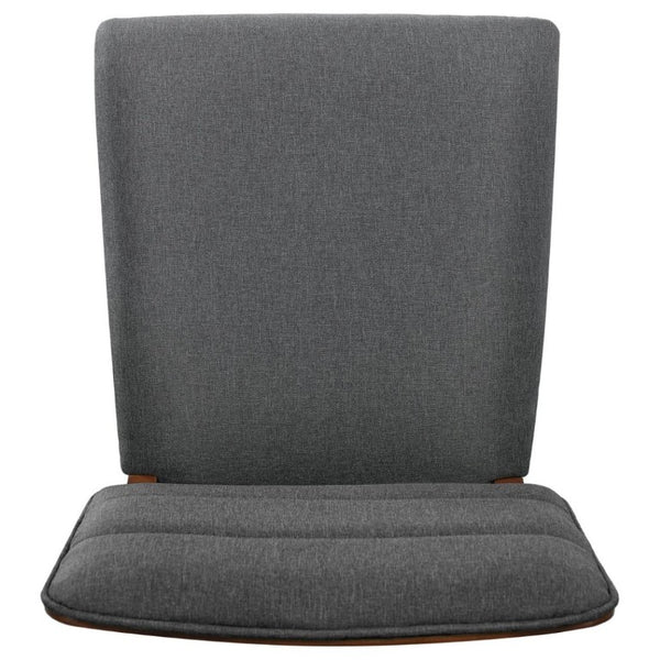 English Elm Upholstered Mid-Century Dining Chairs Set of 4 with Ergonomic Back and Rubberwood Legs Gray+Brown N752P469079E