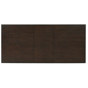 English Elm 59-77 Extendable Dining Table Oak Veneer Top Rubberwood Legs Seats Six Modern Farmhouse Black+Espresso N752P472075P