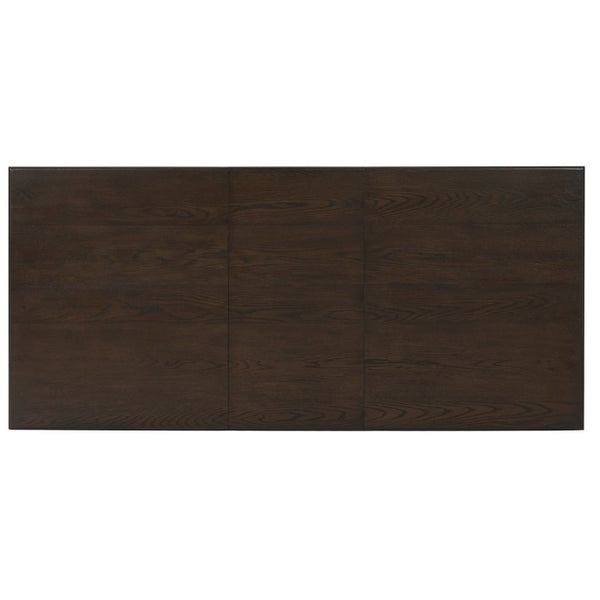 English Elm 59-77 Extendable Dining Table Oak Veneer Top Rubberwood Legs Seats Six Modern Farmhouse Black+Espresso N752P472075P