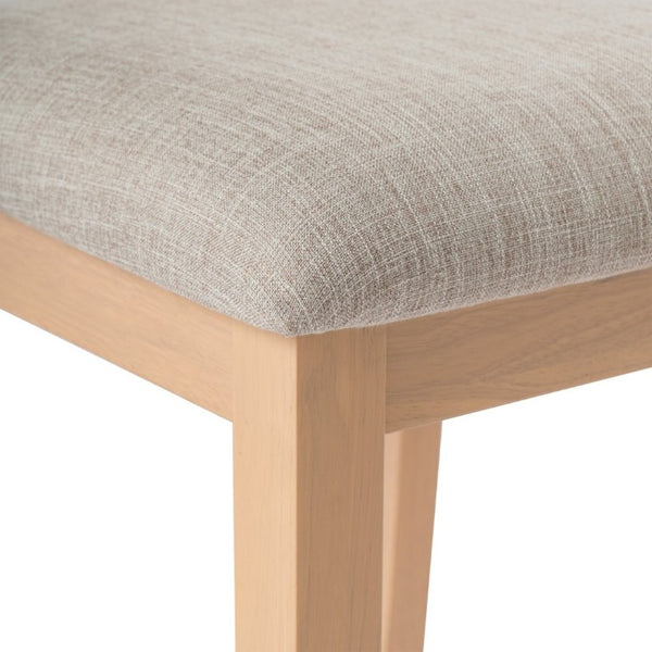 English Elm Dining Chairs Set of 2 Mid-Century Rubberwood Frame with Linen Upholstered High Back Beige+Natural N752P494101A