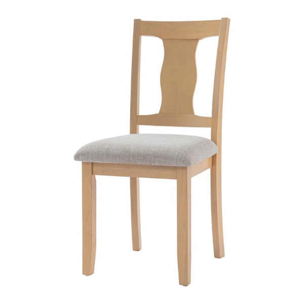 English Elm Dining Chairs Set of 2 Mid-Century Rubberwood Frame with Linen Upholstered High Back Beige+Natural N752P494101A