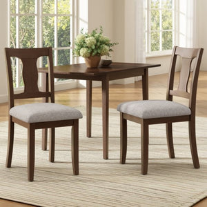 English Elm Dining Chairs Set of 2 Mid-Century Rubberwood Frame with Linen Upholstered High Back Beige+Brown N752P494101D