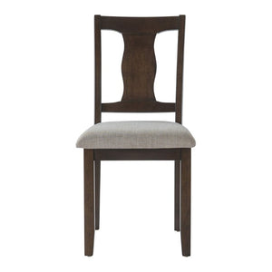 English Elm Dining Chairs Set of 2 Mid-Century Rubberwood Frame with Linen Upholstered High Back Beige+Espresso N752P494101P