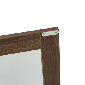 English Elm 70 Inch Corner Bar Cabinet with Stemware Rack Wine Cubbies and Tempered Glass Doors Walnut+Gold N752P508255D